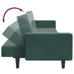 vidaXL Canapé-lit à 2 places avec repose-pied vert foncé velours