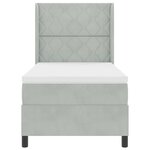 vidaXL Lit à ressorts avec matelas Gris clair 90 x 190 cm Velours
