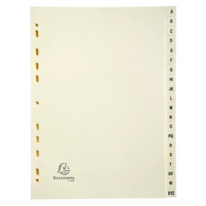 Intercalaires Imprimés Carte Peau 155g 20 Positions De A À Z - A4 - Ivoire - Exacompta