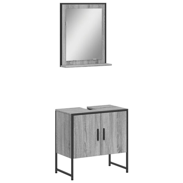 vidaXL Ensemble d'armoires de salle de bain 2 Pièces sonoma gris