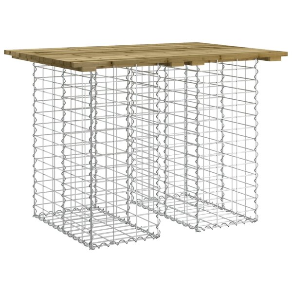 vidaXL Table de jardin Gabion Design 100x70x72 cm Bois de pin imprégné