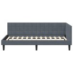 vidaXL Cadre de lit d'angle Gris foncé 90 cm x 200 cm Velours