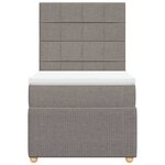 vidaXL Sommier à lattes de lit avec matelas Taupe 90x200 cm Tissu