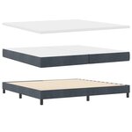 vidaXL Lit à ressorts avec matelas Gris foncé 200 x 200 cm Velours