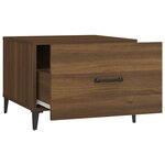 vidaXL Tables basses avec pieds en métal 2 Pièces Chêne marron 50x50x40cm