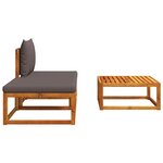 vidaXL Ensemble de canapés de jardin 3 pièces avec coussins  bois d'acacia et corde