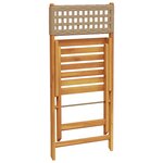 vidaXL Ensemble de bistro 3 Pièces beige résine tressée et bois massif