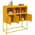 vidaXL Buffet jaune moutarde 100 5x39x107 cm acier