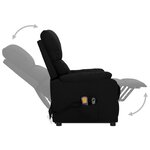 Vidaxl fauteuil releveur inclinable de massage noir tissu
