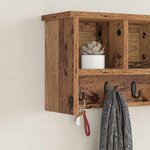 vidaXL Porte-manteau mural avec étagère Bois ancien 50 x 16 x 26 cm