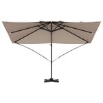 vidaXL Parasol Roma à Bras Déporté Taupe et Noir 352 x 251 x 260 cm