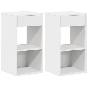 vidaXL Tables de chevet avec tiroir 2 Pièces blanc 35x34x66 5 cm