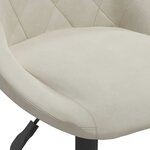 vidaXL Chaises pivotantes à manger lot de 6 crème velours