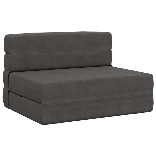 vidaXL Canapé-lit pliable Gris foncé 100 x 80 x 60 cm Tissu
