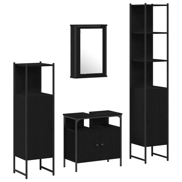 vidaXL Ensemble de mobilier de salle de bain 4 Pièces Chêne noir