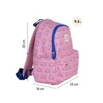 Sac à dos décontracté pour enfant Milan Collection 460 9 5 L - Compartiment principal et poche avant zippée - 2 poches latérales - Rose/Bleu