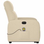 vidaXL Fauteuil inclinable de massage électrique Crème Tissu