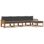 vidaXL Ensemble de canapés d'extérieur 5 pc Naturel et Anthracite