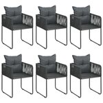 vidaXL Ensemble à Manger de jardin 7Pièces PVC résine tressée noir marron