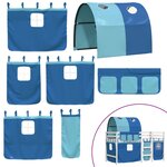 vidaXL Lit mezzanine enfants avec tunnel sans matelas bleu 90x190 cm
