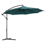 Parasol déporté octogonal inclinable manivelle pied acier Ø 3 x 2 5H m vert
