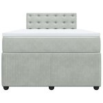 vidaXL Sommier à lattes de lit et matelas Gris clair 120x200cm Velours