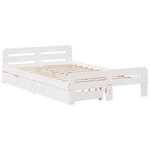 vidaXL Cadre de lit sans matelas blanc 135x190 cm bois de pin massif
