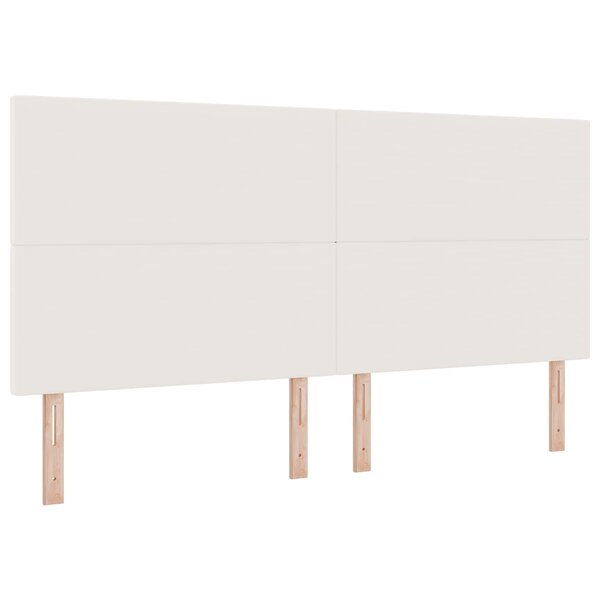 vidaXL Tête de lit LED Crème 200 cm Tissu en velours côtelé