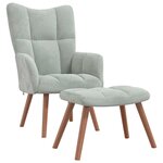 vidaXL Chaise de relaxation avec repose-pied Gris clair Velours