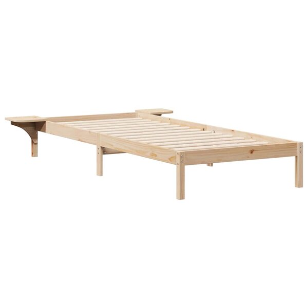 vidaXL Cadre de lit avec tables de chevet Naturel 80 x 220 cm