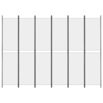vidaXL Cloison de séparation 6 panneaux Blanc 300x220 cm Tissu