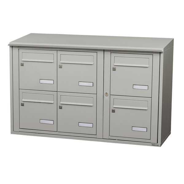 Bloc collectif leabox.com  3x2  grade 3  simple face  Extérieur  fixation murale   Gris agate RAL 7038 finition brillante