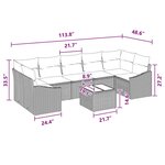 vidaXL Ensemble de canapé de jardin avec coussin 8 Pièces Gris et marine