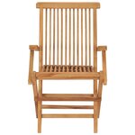 vidaXL Chaises de jardin avec coussins vert lot de 8 Bois teck massif