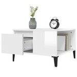 vidaXL Table basse blanc brillant 55x55x36 5 cm bois d'ingénierie