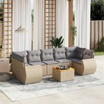 vidaXL Salon de jardin avec coussins 8 Pièces beige résine tressée