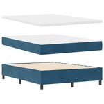vidaXL Lit à ressorts avec matelas Bleu foncé 160 x 200 cm Velours