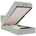 vidaXL Cadre de lit ottoman avec matelas gris clair 80x200 cm velours