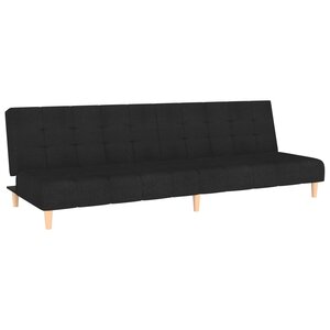 vidaXL Canapé-lit à 2 places noir tissu