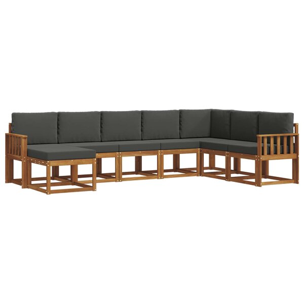 vidaXL Ensemble de canapés d'extérieur 8 Pièces Naturel et Anthracite
