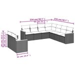 vidaXL Salon de jardin 9 Pièces avec coussins gris résine tressée