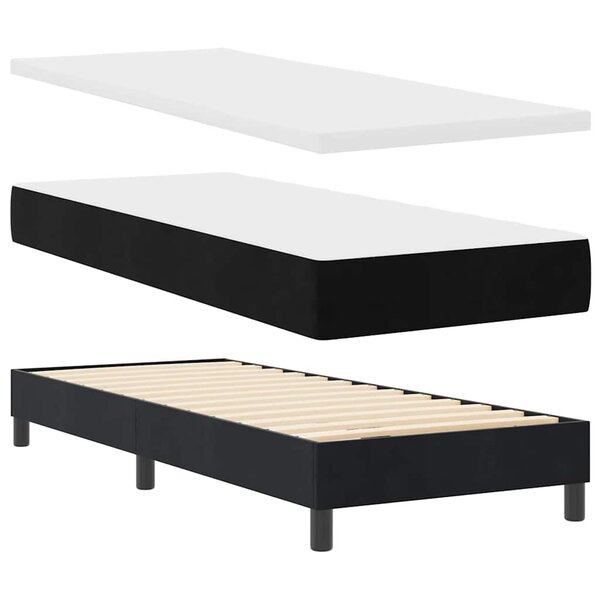 vidaXL Lit à ressorts avec matelas gris foncé 80x200 cm en velours