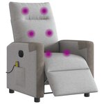 vidaXL Fauteuil de massage inclinable électrique gris nuage tissu