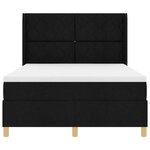vidaXL Lit à Ressorts avec matelas Noir 140 x 200 cm tissu