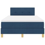 vidaXL Lit boxspring avec matelas avec matelas Bleu 120 x 200 cm tissu