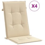 vidaXL Chaises de jardin inclinables lot de 4 et coussins bois teck