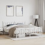 vidaXL Cadre de lit métal sans matelas et pied de lit blanc 180x200 cm
