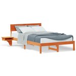 vidaXL Cadre de lit avec tables de chevet avec tête de lit Marron cire