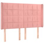 vidaXL Sommier à lattes de lit matelas et LED Rose 140x200 cm Velours