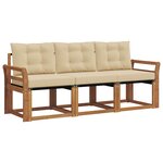 vidaXL Ensemble de canapés d'extérieur 3 Pièces Naturel et Beige